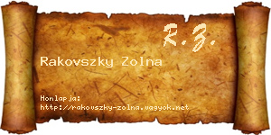 Rakovszky Zolna névjegykártya